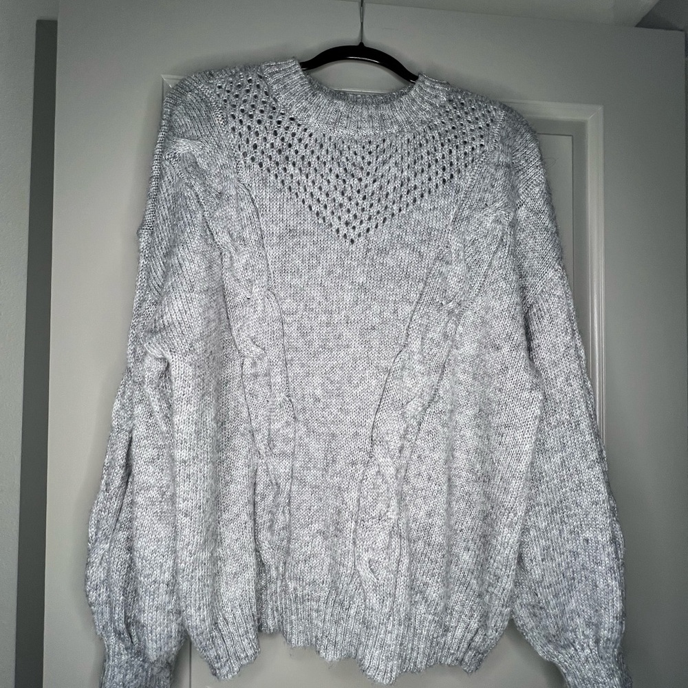 Lauren Conrad-Cozy Gray Knit Sweater